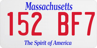 MA license plate 152BF7