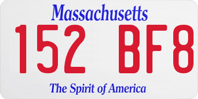 MA license plate 152BF8