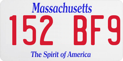 MA license plate 152BF9