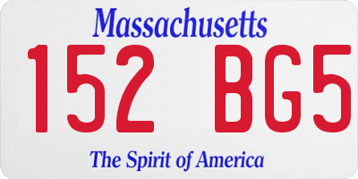 MA license plate 152BG5