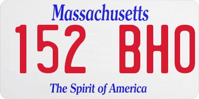 MA license plate 152BH0