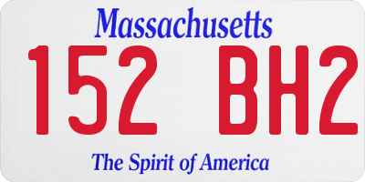 MA license plate 152BH2