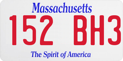 MA license plate 152BH3