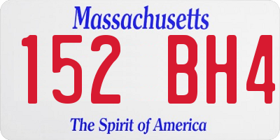 MA license plate 152BH4