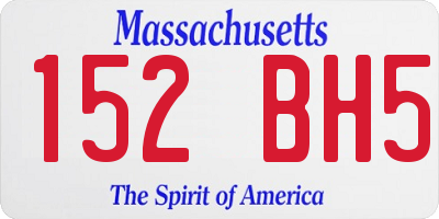 MA license plate 152BH5