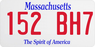 MA license plate 152BH7