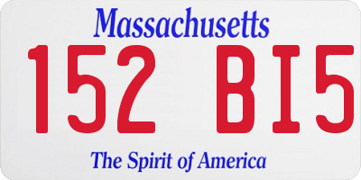 MA license plate 152BI5