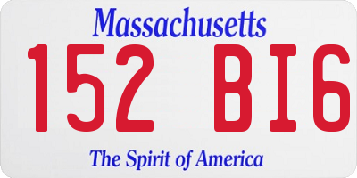 MA license plate 152BI6
