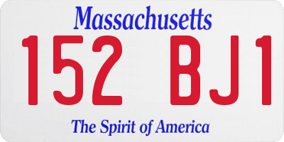 MA license plate 152BJ1