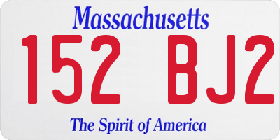 MA license plate 152BJ2
