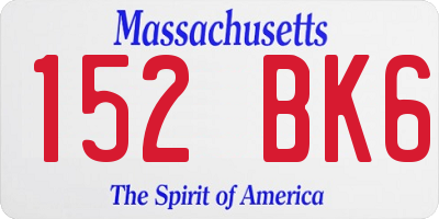 MA license plate 152BK6