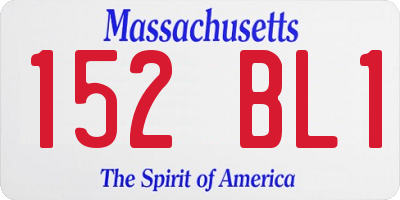 MA license plate 152BL1