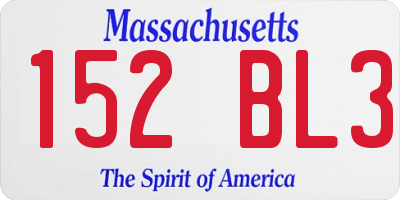 MA license plate 152BL3