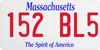 MA license plate 152BL5