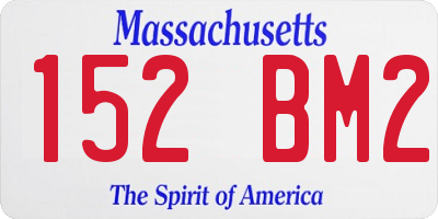 MA license plate 152BM2