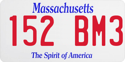 MA license plate 152BM3
