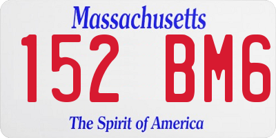 MA license plate 152BM6