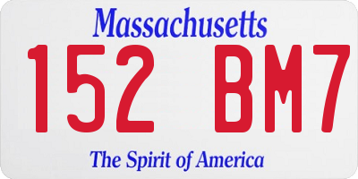 MA license plate 152BM7