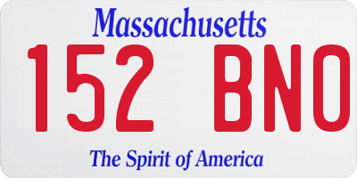 MA license plate 152BN0