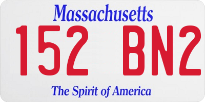 MA license plate 152BN2