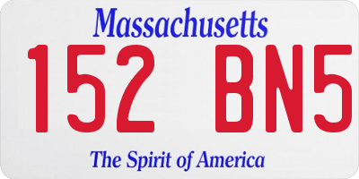 MA license plate 152BN5