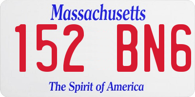 MA license plate 152BN6