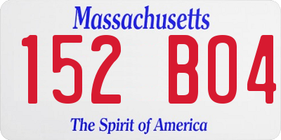 MA license plate 152BO4