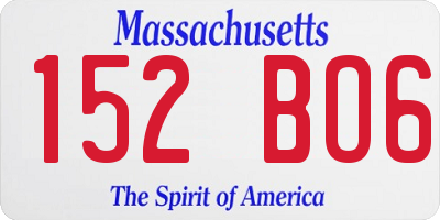 MA license plate 152BO6