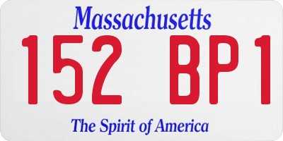 MA license plate 152BP1