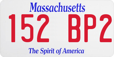 MA license plate 152BP2