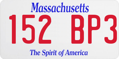 MA license plate 152BP3