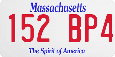 MA license plate 152BP4