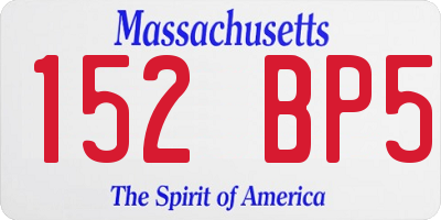 MA license plate 152BP5