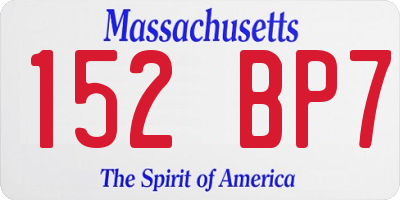 MA license plate 152BP7