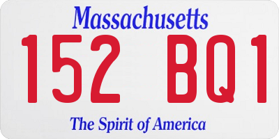 MA license plate 152BQ1