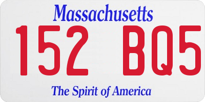 MA license plate 152BQ5