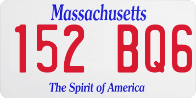 MA license plate 152BQ6