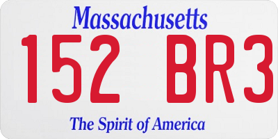 MA license plate 152BR3