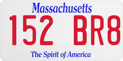 MA license plate 152BR8