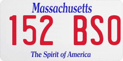 MA license plate 152BS0