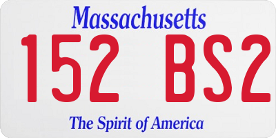 MA license plate 152BS2