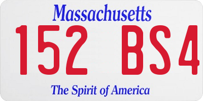MA license plate 152BS4