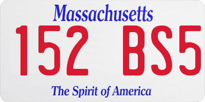 MA license plate 152BS5