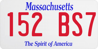 MA license plate 152BS7