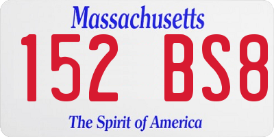 MA license plate 152BS8