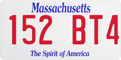 MA license plate 152BT4