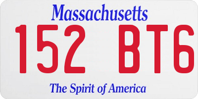MA license plate 152BT6