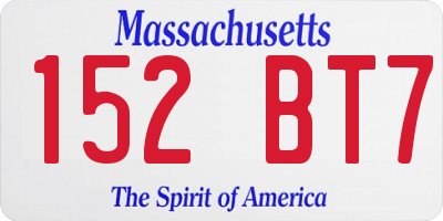 MA license plate 152BT7