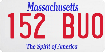 MA license plate 152BU0