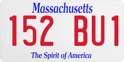 MA license plate 152BU1